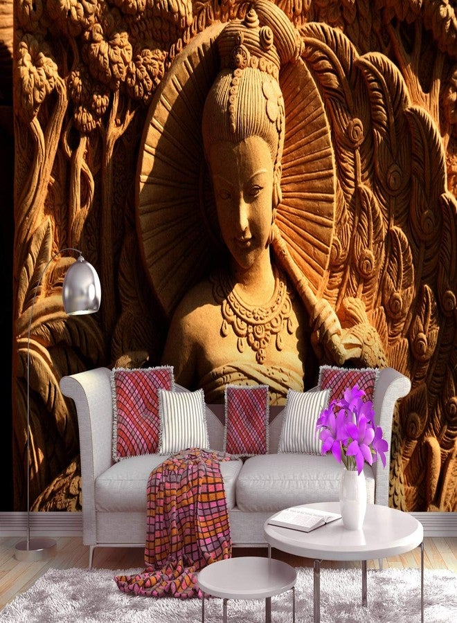 999STORE ورق جدران ثلاثي الأبعاد بني اللون بتصميم سيدة جميلة (غير منسوج، 4 × 6 أقدام، بني) من 999STORE - Image 1